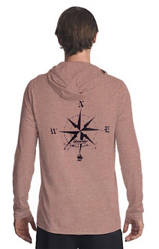 Dogfish Long Sleeve Hooded Microfiber Compass Logo - Dogfish Tackle & Marine