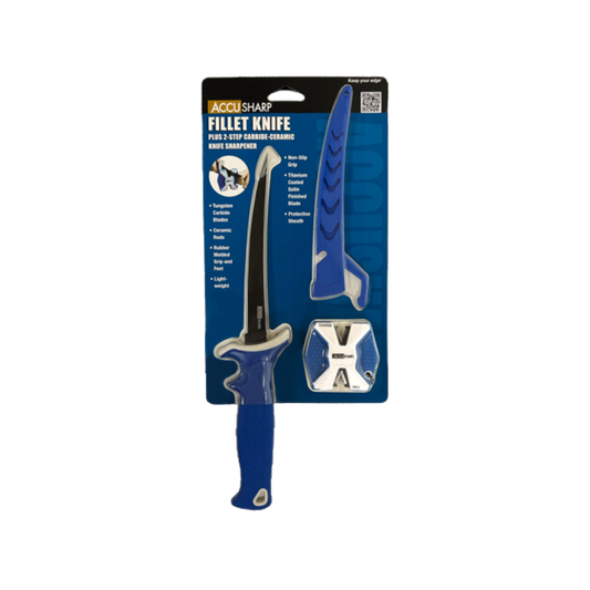 AccuSharp 736C Fillet Knife with Two-Step Carbide-Ceramic Sharpener - Dogfish Tackle & Marine