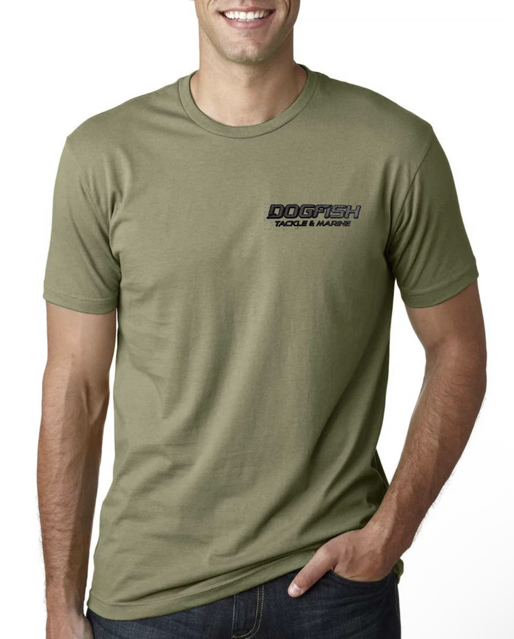 Dogfish Short Sleeve T-Shirt Muti Fish Badge Logo - Dogfish Tackle & Marine
