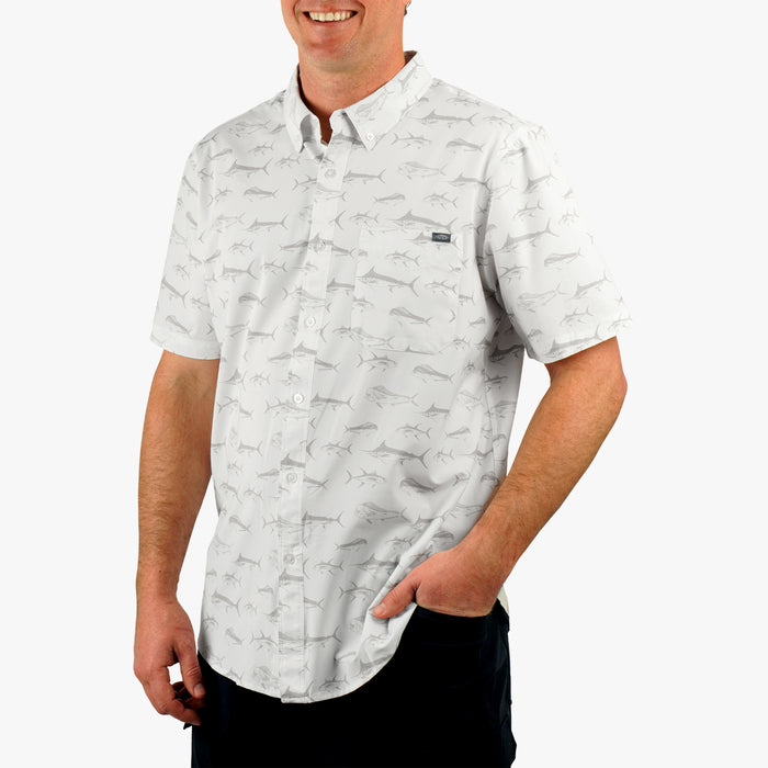 Aftco Boatbar Printed Button Down Shirt - Dogfish Tackle & Marine