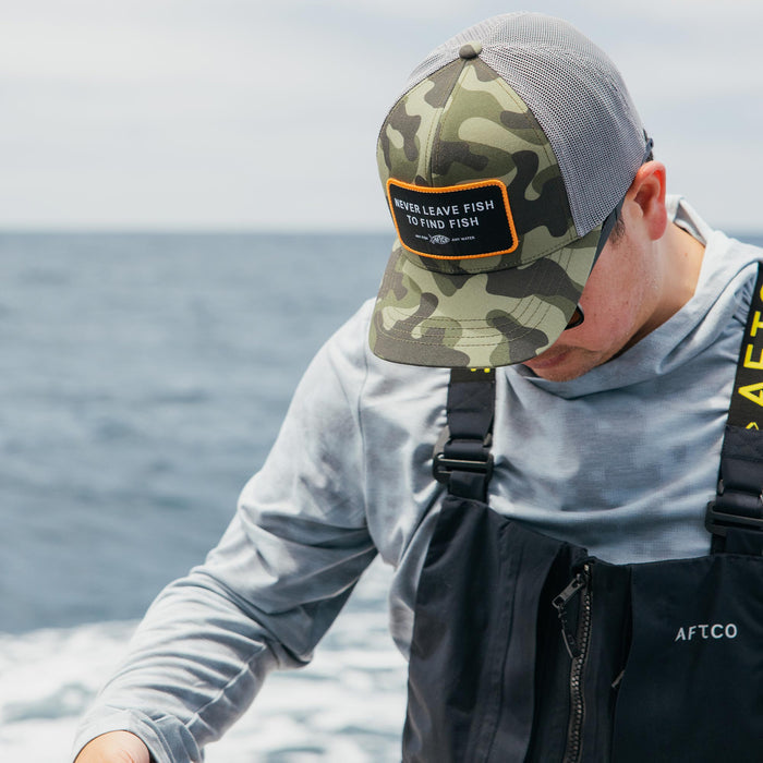 Aftco Guide Sayings Camo Fishing Hat - Dogfish Tackle & Marine