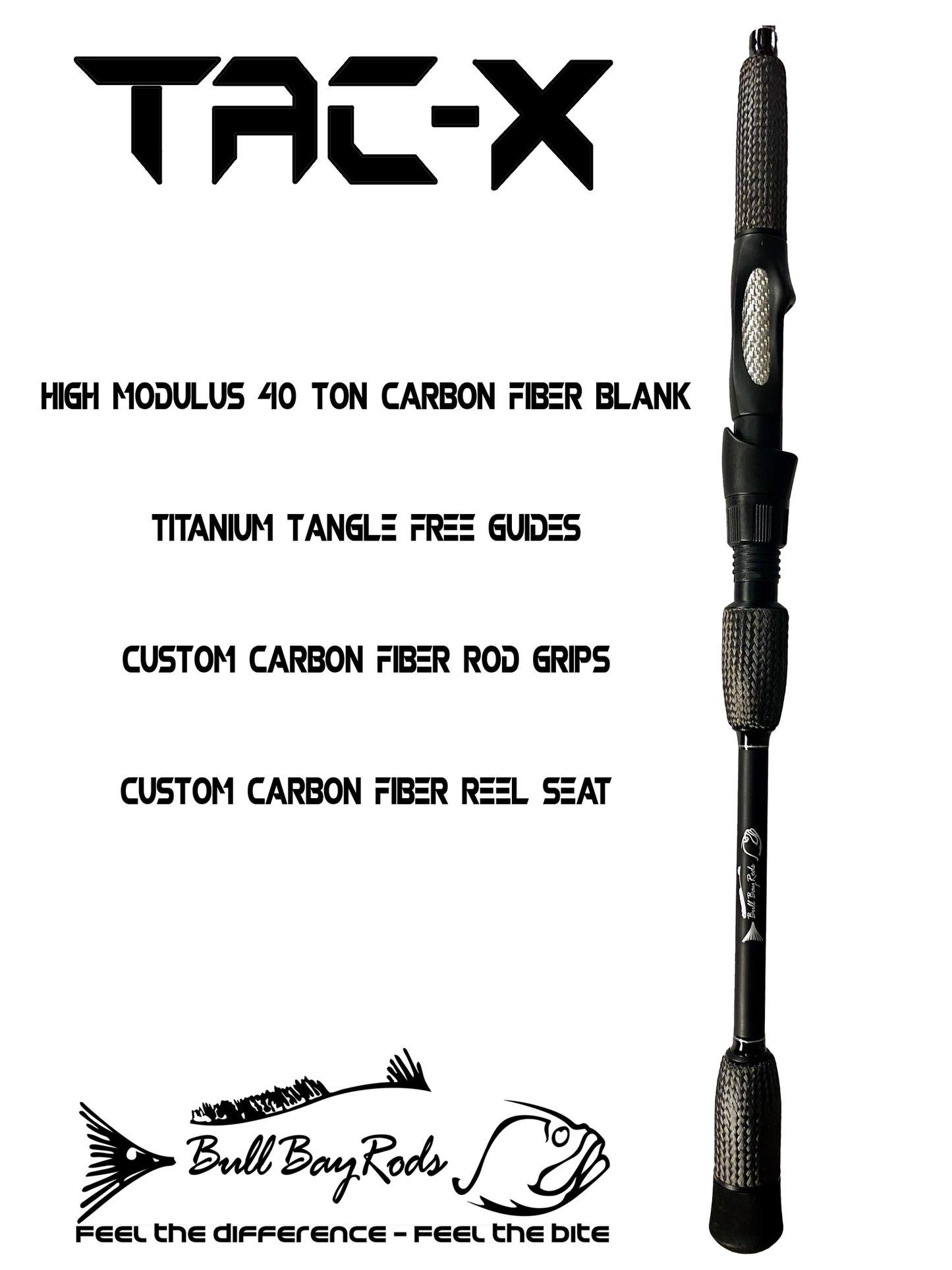 Bull Bay Tac X Carbon spinning Rods - Dogfish Tackle & Marine